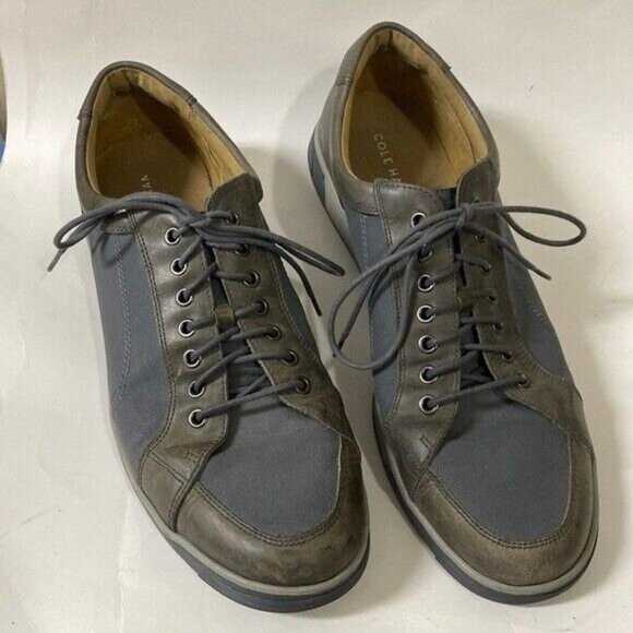Cole Haan Quincy Shoes Men's Oxfords Sport Fashion Grey Leather Canvas Sz 12M - Picture 4 of 10